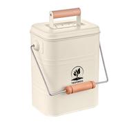 Relaxdays Kitchen Compost Bin, 3.5L, Iron & Wood, Charcoal Filters, Lid & Handle, Food Waste Caddy, 26x15.5x20 cm