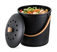 Relaxdays Kitchen Compost Bin, 5.6 litres, black
