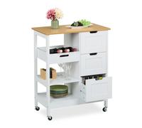 Relaxdays Kitchen Island Cart with Countertop