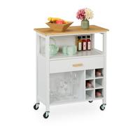 Relaxdays Kitchen Island Cart with Wine Rack