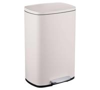 Relaxdays Kitchen Pedal Bin, 50 L, Rubbish Disposal, Soft Close Lid, Removable Inner Bucket, Stainless Steel