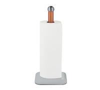Relaxdays Kitchen Roll Holder, Stainless Steel, Paper Towel Counter Stand, HxWxD: 36x15x15cm, White/Bronze