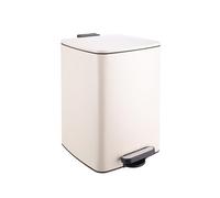 Relaxdays Kitchen Rubbish Bin, 20 Litres, Soft-Close Mechanism, Removable Inner Bucket, Matte Metal, Square Pedal Bin, Beige
