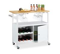 Relaxdays Kitchen storage trolley with wine rack