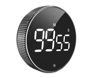 Relaxdays Kitchen Timer, dimmable LED display, magnetic, black