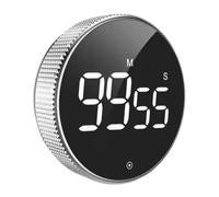 Relaxdays Kitchen Timer, dimmable LED display, magnetic, silver