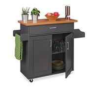 Storage trolley Rolling Cart Mobile Kitchen Unit Compact Grey Utility Trolley
