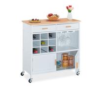 Relaxdays Kitchen trolley with wine rack