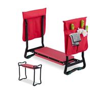 Relaxdays Kneeler for Gardening Black/Red