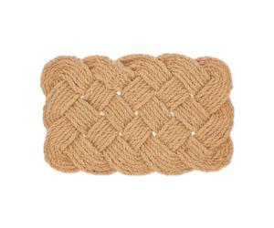 Relaxdays Knotted Natural Colour Coir Rug