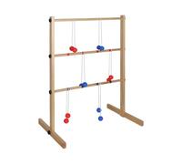 Relaxdays Ladder Golf Garden Throwing Game for Kids, 6 Balls, Wood, Natural, 89x64x45 cm