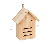 Relaxdays Ladybird House, Garden Insect Hotel, for Hanging, Untreated Wood, Hibernation Box, 22 x 17 x 10 cm, Natural