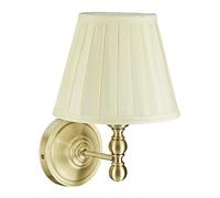 Relaxdays Lamp, Vintage Shade, Antique Design, Fabric, E14 Socket, HxWxD 30x20x23.5 cm, Wall Decor, Beige/Brass, Iron, 30 x 20 x 23.5 cm