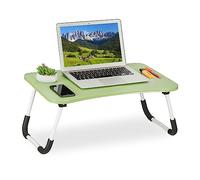 Relaxdays Lap Desk, for Bed & Sofa, Folding Laptop Tray, HWD: 26 x 63 x 40 cm, MDF & Iron, Notebook Table, Green
