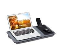 Relaxdays Laptop Tray, with Mouse Pad, WxD: 57.5 x 30 cm, Non-slip Strips, Carrying Handle, Comfortably Work from Home