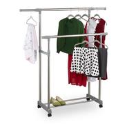 Relaxdays Large Adjustable Clothes Rack 2 Rails