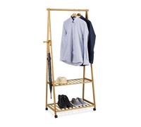 Relaxdays Large bamboo coat rack on castors