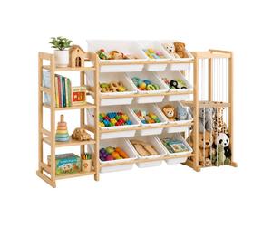 Relaxdays Large children's shelf with 12 boxes