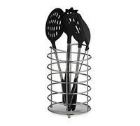 Relaxdays Large Cutlery Holder, Flatware Organiser, Utensil Caddy,Stainless Steel H x D: 22.5 x 15 cm, Silver