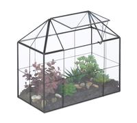 Relaxdays Large Glass Terrarium in House Shape