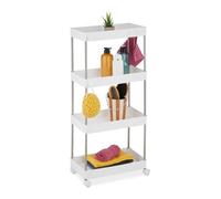 Relaxdays Large White Niche Trolley with 4 Tiers
