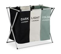 Relaxdays Laundry Basket with 3 Sorting Bins