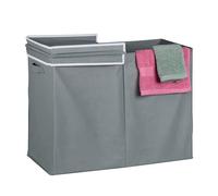 Relaxdays Laundry Basket with Lid, 100 l, Foldable, Fabric, Clothes Bin Bathroom & Bedroom, HxWxD: 50 x 68 x 34 cm, Grey, Cotton