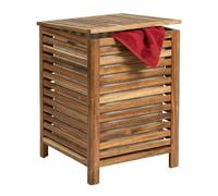 Relaxdays Acacia hamper with lid & bag
