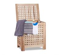 Laundry chest 100% Cotton Breathable Lid Laundry Hamper Wooden Laundry Bin