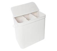 Relaxdays Bamboo laundry bin with lid