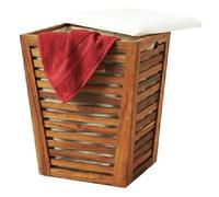 Relaxdays Acacia laundry hamper with seat