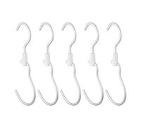 Relaxdays Laundry Hooks, 5x Set, Clothes Hanger, Swivel, Singular, Metal, Hang, S-Shape, Space-Saving, Wardrobe, Silver, Iron, 22.5 x 8.5 x 1.5 cm