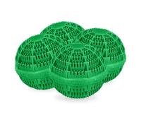 Relaxdays Laundry, Set of 4, Machine, Without Detergent, Eco-Friendly, Washing Ball, Green, 9.5 x 10.5 x 10.5 cm