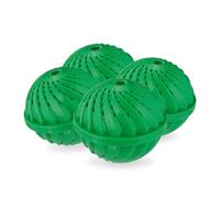 Relaxdays Laundry, Set of 4, Machine, Without Detergent, Eco-Friendly, Washing Ball, Green, 9 x 10.5 x 10.5 cm