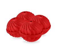 Relaxdays Laundry, Set of 4, Machine, Without Detergent, Eco-Friendly, Washing Ball, Red, 9 x 10.5 x 10.5 cm
