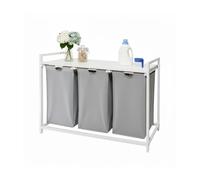 Relaxdays Laundry sorter with 3 bags and shelf