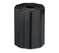 Relaxdays Lawn Edging, 20 cm x 9 m, Flower Bed & Path Boundary, Flexible Plastic Border, Landscaping Divider, Black