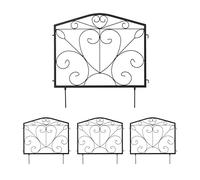 Relaxdays Lawn Edging, Iron, Black, 60 x 60 cm
