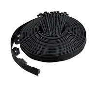 Relaxdays Lawn Edging with Ground Stakes, 20 m, for Flowerbed & Path Borders, Flexible Strip, Landscaping Divider, Black