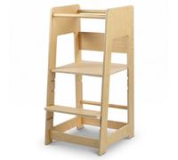 Relaxdays Learning Tower, height-adjustable, anti-tip, natural
