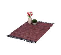 Relaxdays Leather & Cotton Runner Rug 60x100 cm