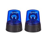Relaxdays LED Light, 2x Set, Round, Spinning Reflector, Party, Costume, Fancy Dress, Battery Powered, Signal, Blue