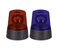 Relaxdays LED Party Lights, Set of 2, Rotating Reflector, Birthday, Battery Operated, Police Signal, Warning, Blue/Red, 11.5 x 9.5 cm