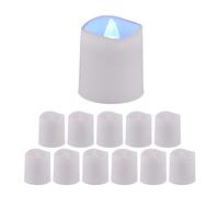 Relaxdays LED, Set of 12, Cold White Faux Candles, HxWxD: 4.5 x 4 x 4 cm, Electric, Flameless Tea Lights