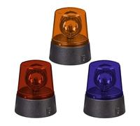 Relaxdays LED Warning Lights, Set of 3, Spinning Reflector, Party, Battery Operated, Flashing Police Signal, Multicolour, Blue, Red, Yellow, 11.5 x 9.5 cm