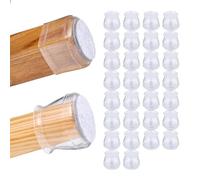 Relaxdays Leg Cap Set of 32, Felt Chairs, Round Protectors Against Scratches, Glides, Transparent, Fibreboard, 15 x 40 x 23 cm