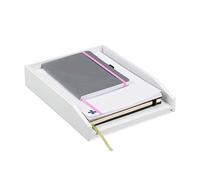 Relaxdays Letter Rack, Filing Tray, Bamboo, Stackable, DIN A4, Office Desk Organiser Stand, HWD 6x25x33 cm, White, 6 x 25 x 33 cm