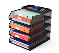 Relaxdays Metal letter tray, 4 compartments