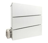 Relaxdays letterbox w/newspaper slot H×W×D 37.5x35.5x10.5 cm white