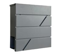 Relaxdays letterbox with newspaper compartment, HWD: 37 x 37 x 11 cm, DIN C4, rustproof, 4 keys, postbox, colour options